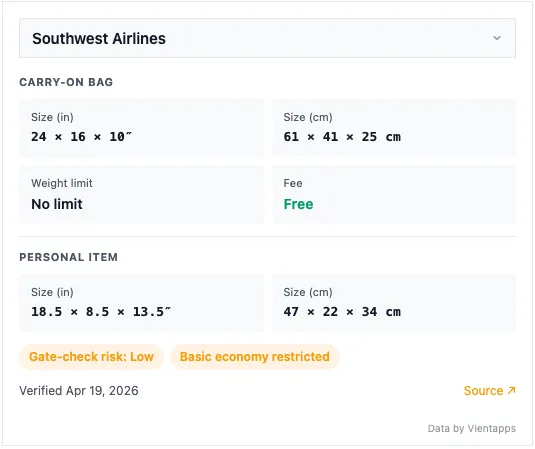Carry-On Embed Widget