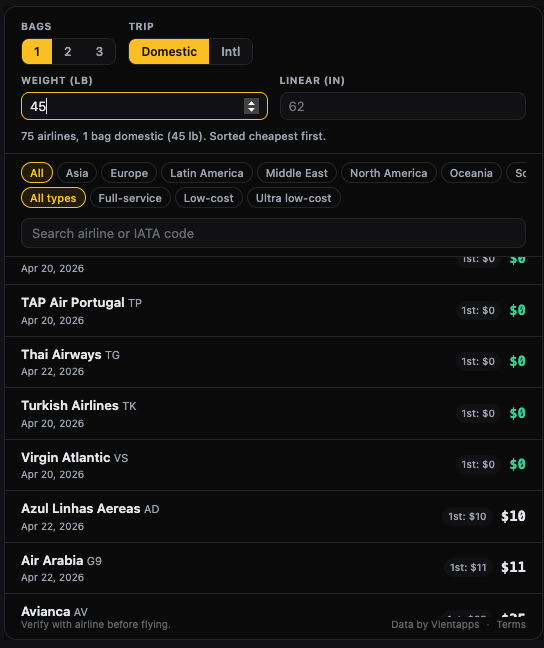 Building a Checked Bag Fee Calculator Widget That Actually Computes